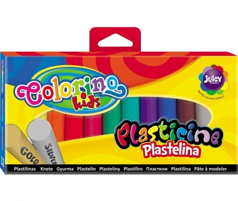 Colorino PLASTELINA 12 KOLORÓW KIDS ZŁOTY I SREBRNY