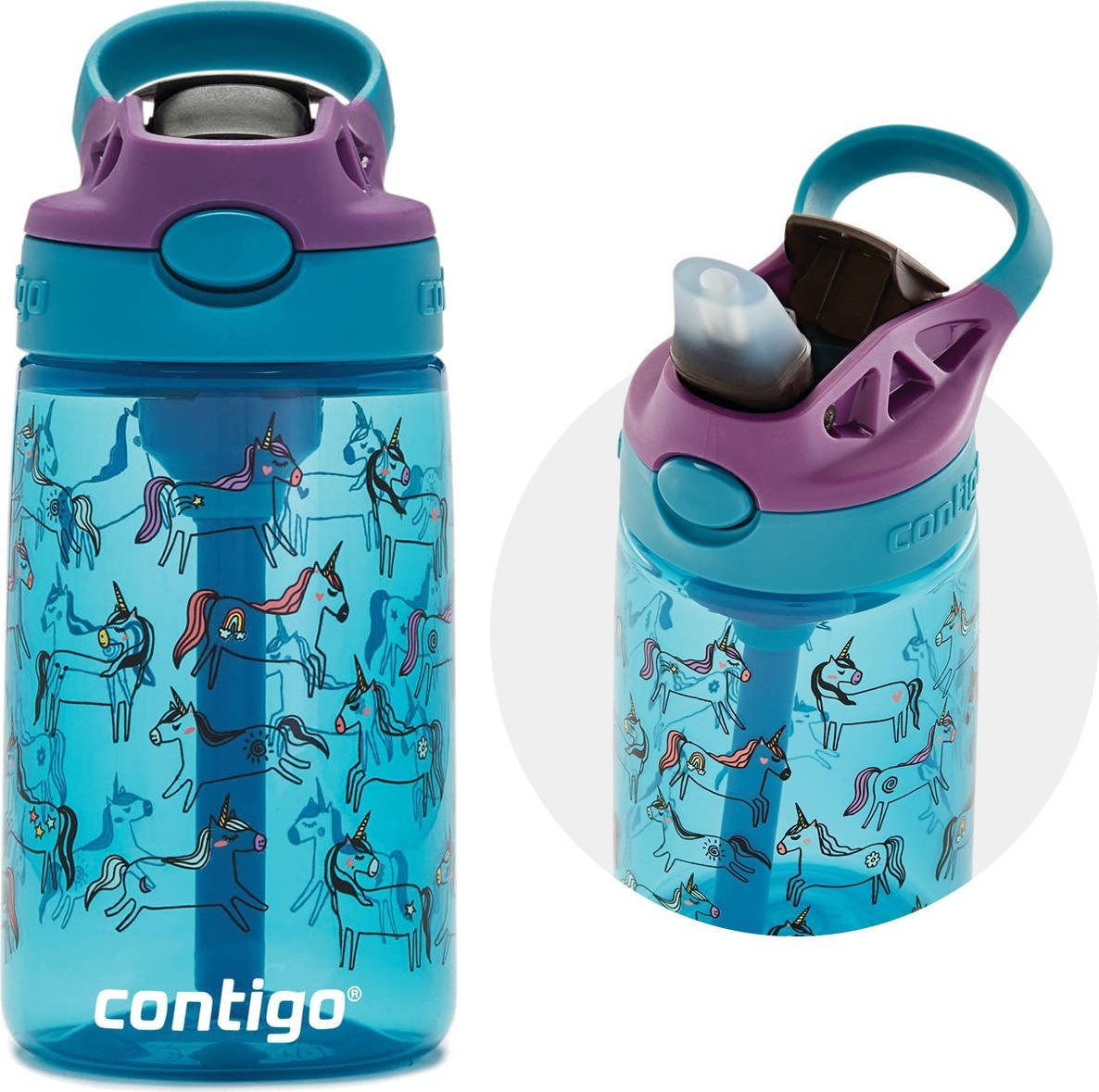 Contigo Butelka / bidon dla dzieci Contigo Easy Clean 420 ml - unicorn 2127477