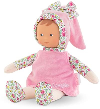 Corolle Mon Doudou Miss Pink ogród kwiatowy, lalka z miękkimi ciałami z nogami, zapach wanilii, etykieta z imieniem, nadaje się do prania, 25 cm, od pierwszych miesięcy życia 010110