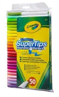 Crayola Flamastry zmywalne Supertips 50 sztuk