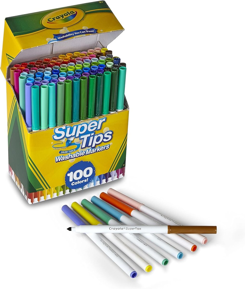 CRAYOLA SUPERTIPS MARKERY PISAKI ZMYWALNE 100 szt