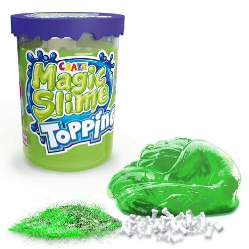 CRAZE Magic Slime Topping, pojemnik Slime dla dzieci, zawiera 70 ml szlamu i dwa nakładki, kolory Slime i losowe toppingi