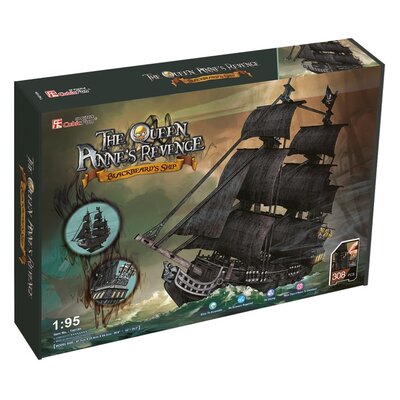 Cubicfun Puzzle 3D 308 el Okręt Piracki Zemsta Królowej Anny Zestaw XL