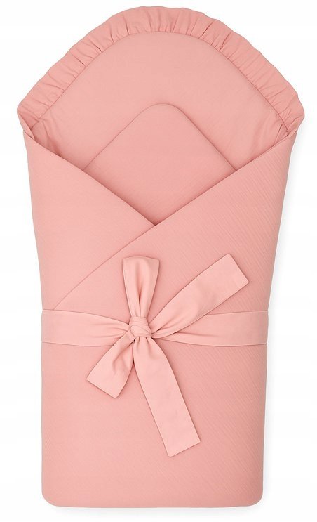 CZAS BOBASA ROŻEK BECIK OTULACZ NIEMOWLĘCY MUŚLINOWY 80x80cm DWUSTRONNY PREMIUM RÓŻOWY