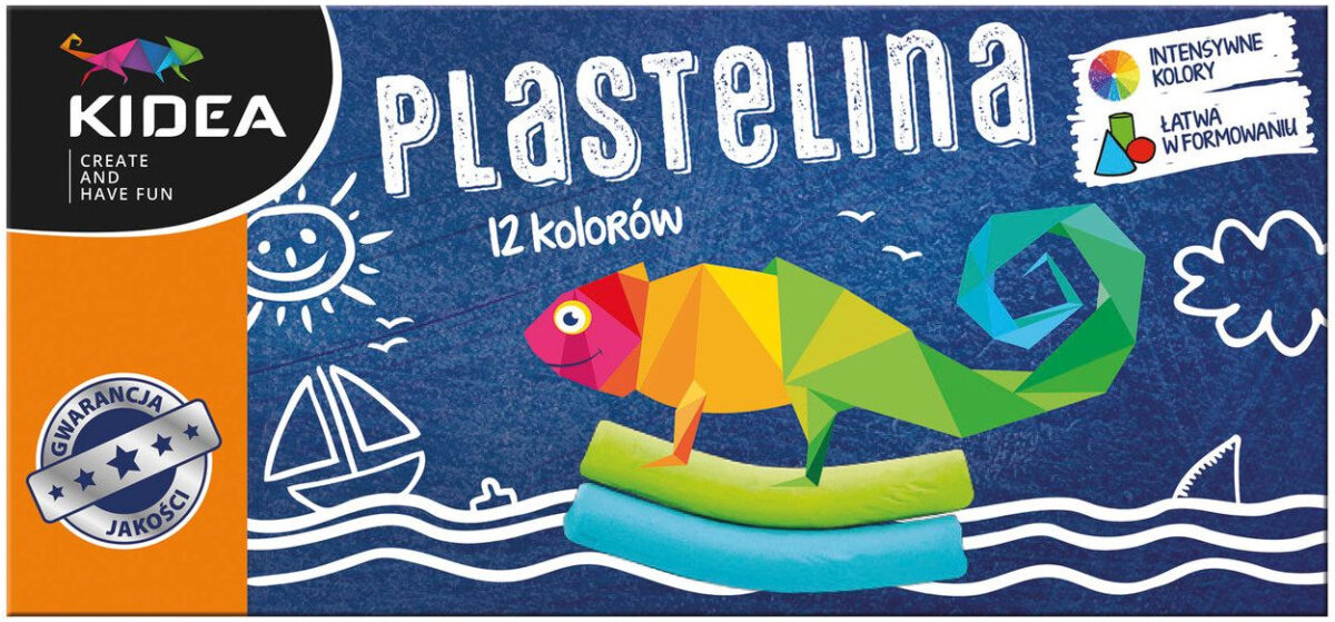 Derform Plastelina 12 kolorów Kidea P12KKA