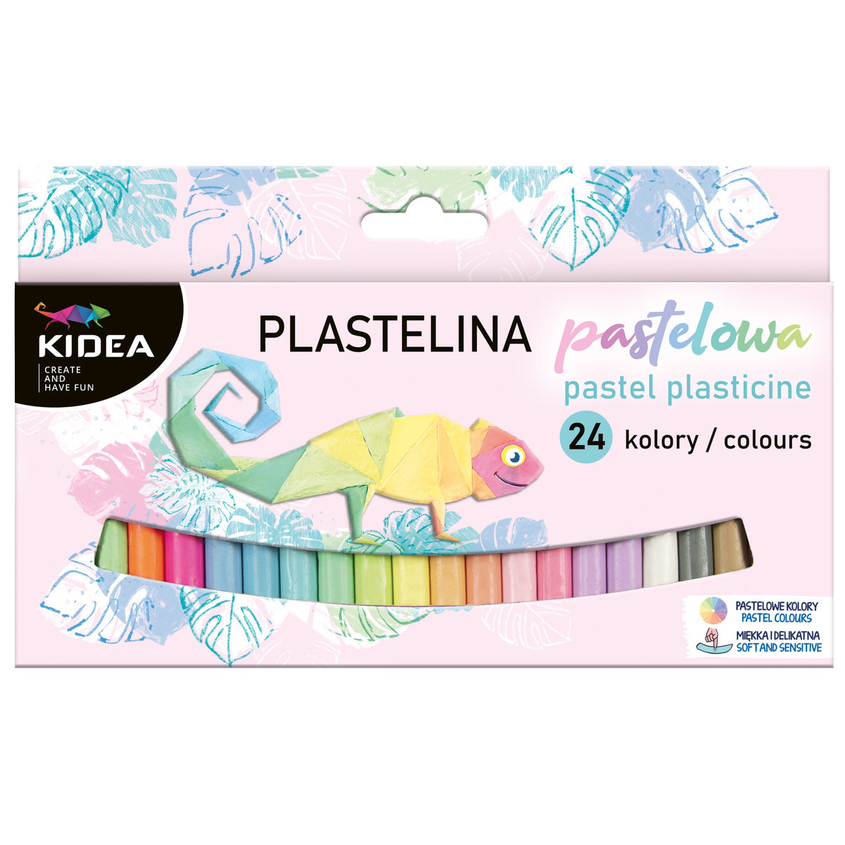Derform Plastelina Kidea pastelowe 24 kolory - DERFORM