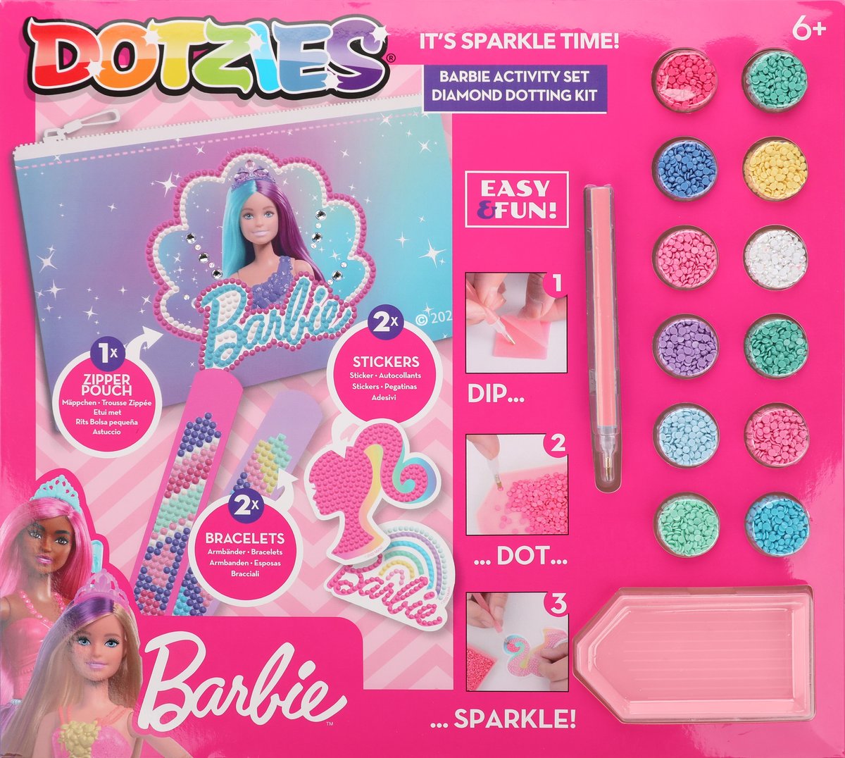 DIAMOND DOTZ, haft diamentowy, zestaw Barbie