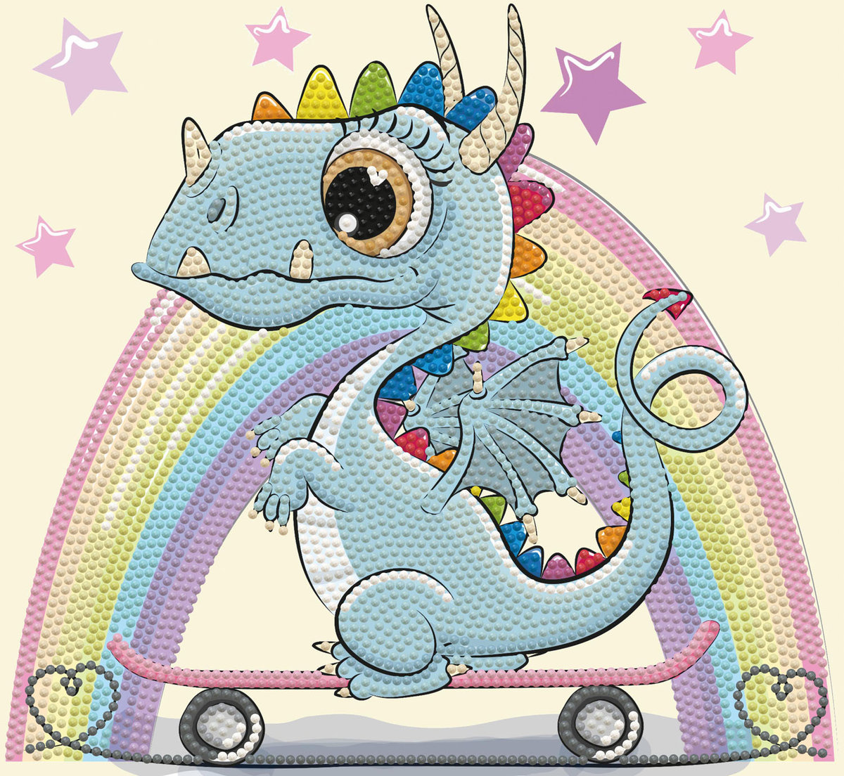 Diamond Dotz, Zestaw kreatywny dla dzieci  haft diamentowy Dragon Skate