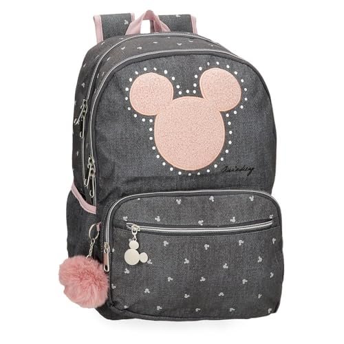 Disney Joumma Mickey Studs plecak szkolny, czarny, 32 x 44 x 17 cm, poliester, 23,94 l, czarny, plecak szkolny, czarny, plecak szkolny