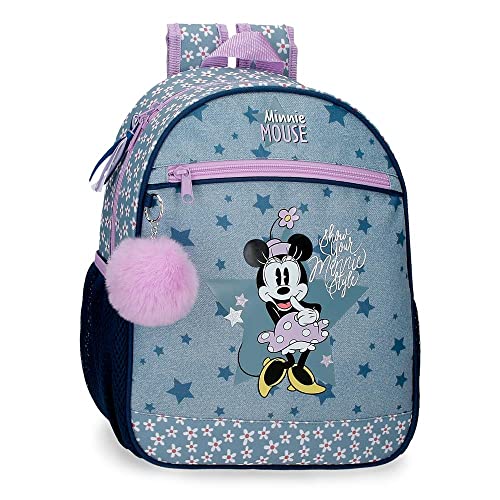 Disney Minnie Style Plecak Przedszkole z wózkiem Niebieski 27x33x11 cms 9.8L Poliester, niebieski, Mochila Preescolar con Carro, Plecak przedszkolny z wózkiem