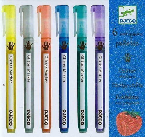 Djeco Zestaw brokatowych markerów 6 kolorów DJ08871