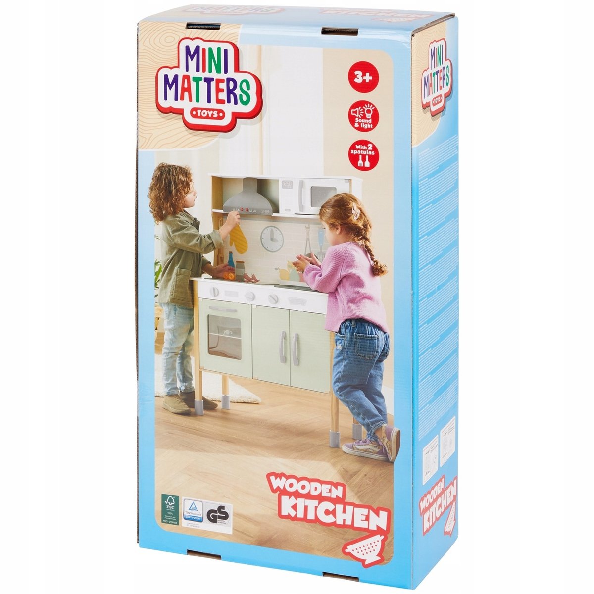 Drewniana kuchnia MINI MATTERS TOYS dla dzieci ze światłem I dźwiękiem.