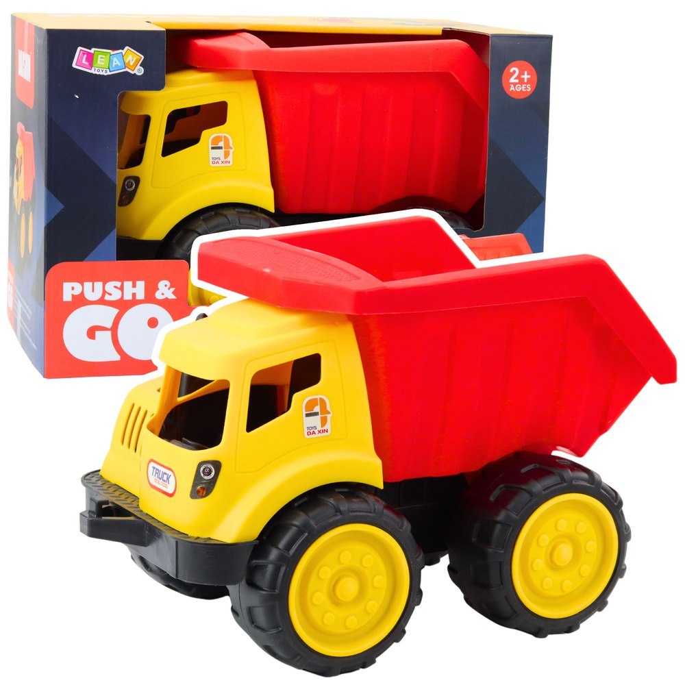 Duża Wywrotka Dla Dzieci Do Piasku Pojazd Budowlany Czerwono-Żółta LEAN Toys