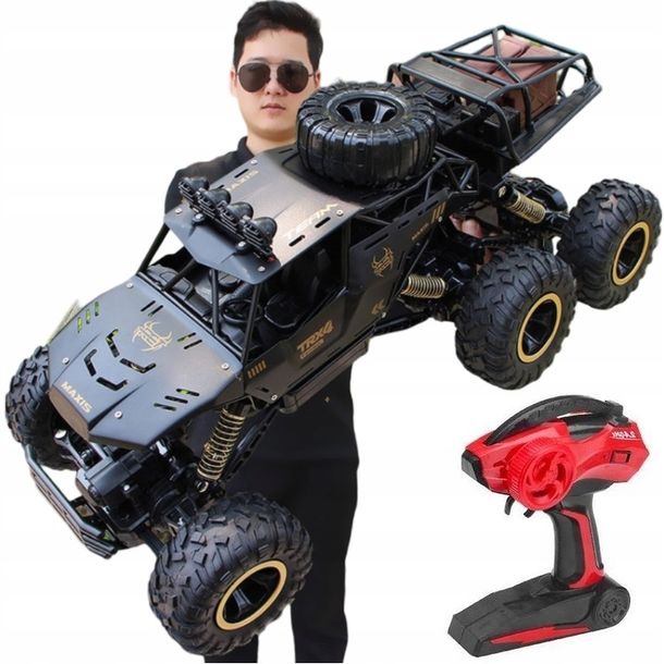 Duży Samochód Zdalnie Sterowany Auto Rc Metal Terenowy Napęd 6x4 1:12 Pilot