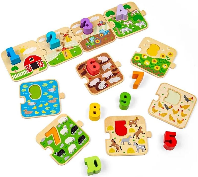 Edukacyjna układanka puzzle nauka liczenia Bigjigs