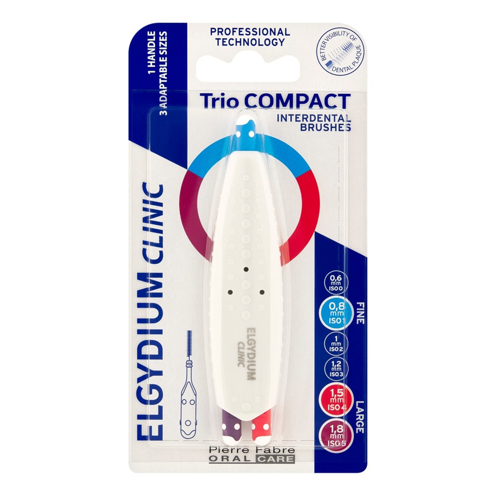 ELGYDIUM Clinic Trio Compact - szczoteczki międzyzębowe (ISO 1/4/5), 3 sztuki