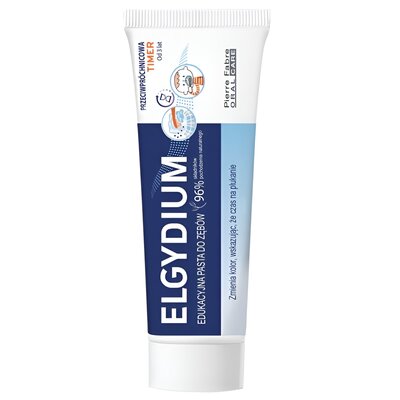 ELGYDIUM Timer edukacyjna pasta do zębów dla dzieci zmieniająca kolor od 3 lat  50 ml