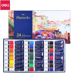 Farby akwarelowe Deli seria Finenolo 24 kolory 12ml tuba