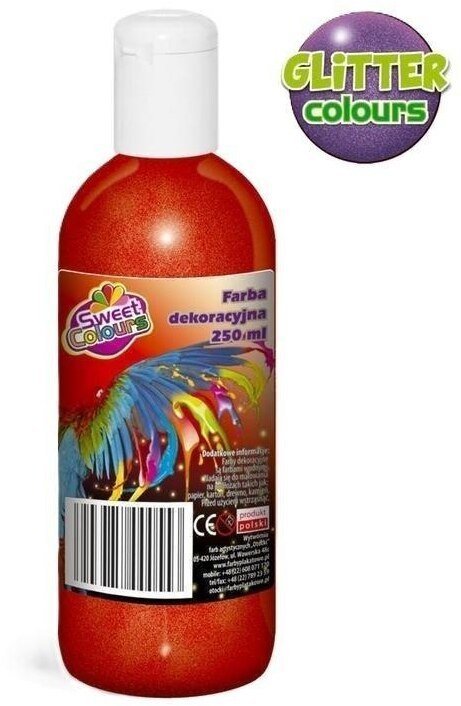 Farby plakatowe brokatowe 250ml 6szt