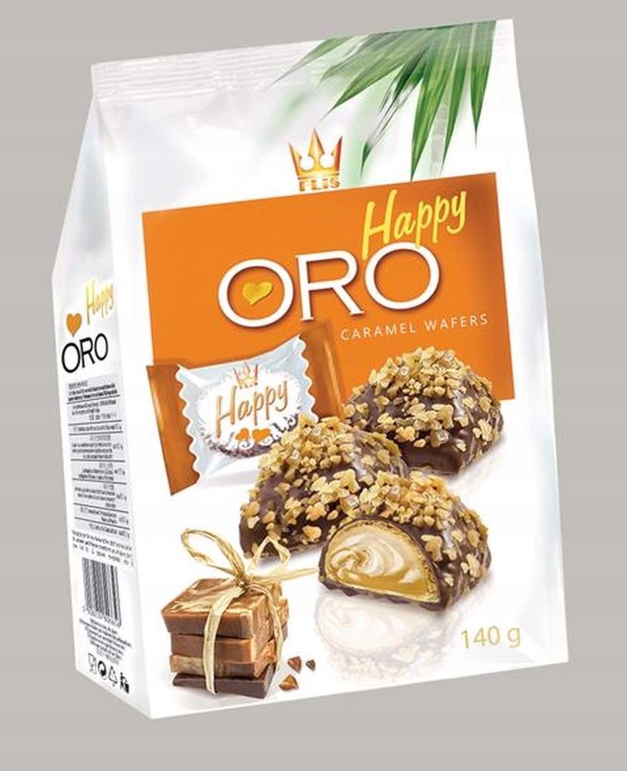 Flis Praliny waflowe Happy Oro smak karmelowy 140g