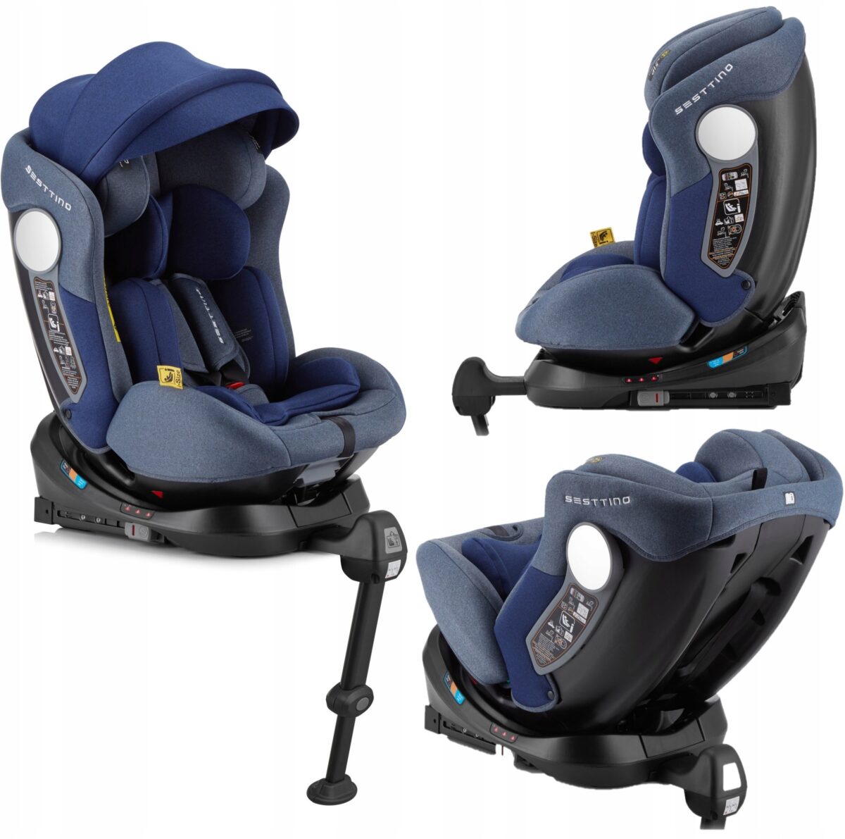 FOTELIK SAMOCHODOWY SESTTINO HEXAGON PRO BLUE I-SIZE 0-36 KG 40-150 CM