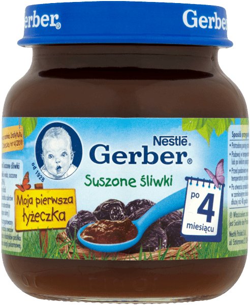 Gerber MOJA PIERWSZA ŁYŻECZKA SUSZONE ŚLIWKI PO 4 MIESIĄCU 125 G