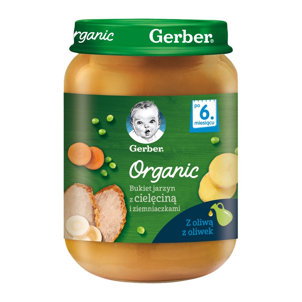 Gerber NESTLE POLSKA S.A. Nestlé Organic bukiet jarzyn z cielęciną i ziemniaczkami po 6 miesiącu 190 g 3750961