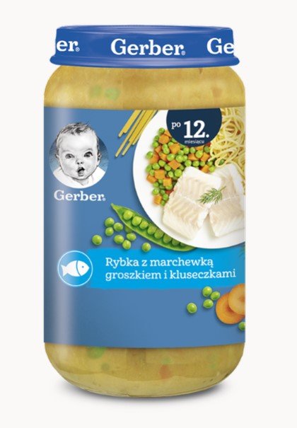 Gerber Obiadek - Rybka z marchewką, groszkiem i kluseczkami 250 g