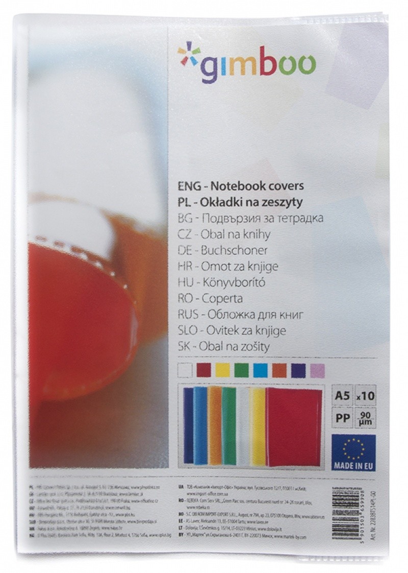 GIMBOO Okładka na zeszyt groszkowa A5 90mikr transparentna