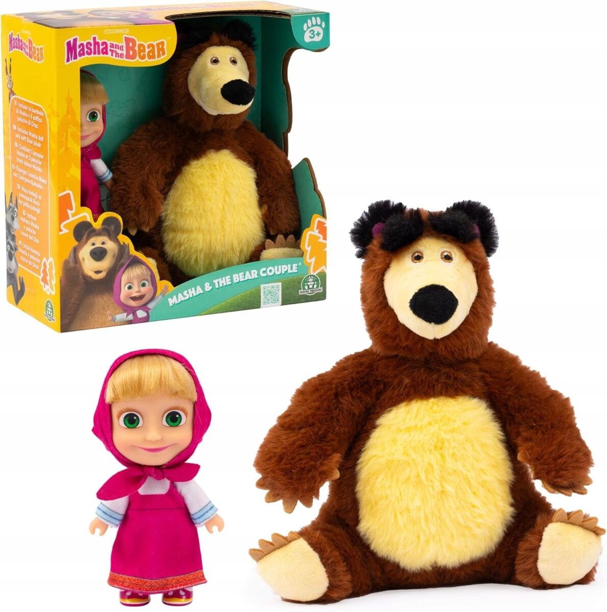 Giochi Preziosi Masza i Niedźwiedź Para Lalka & Maskotka 12 cm, 20 cm