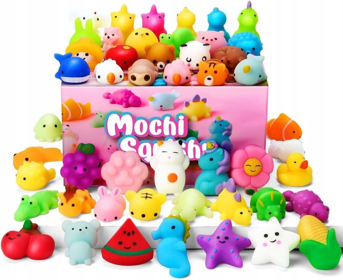 Gniotek Antystresowy Squishy Sensoryczny Zestaw Małpa Mochi Zwierzeta x 25