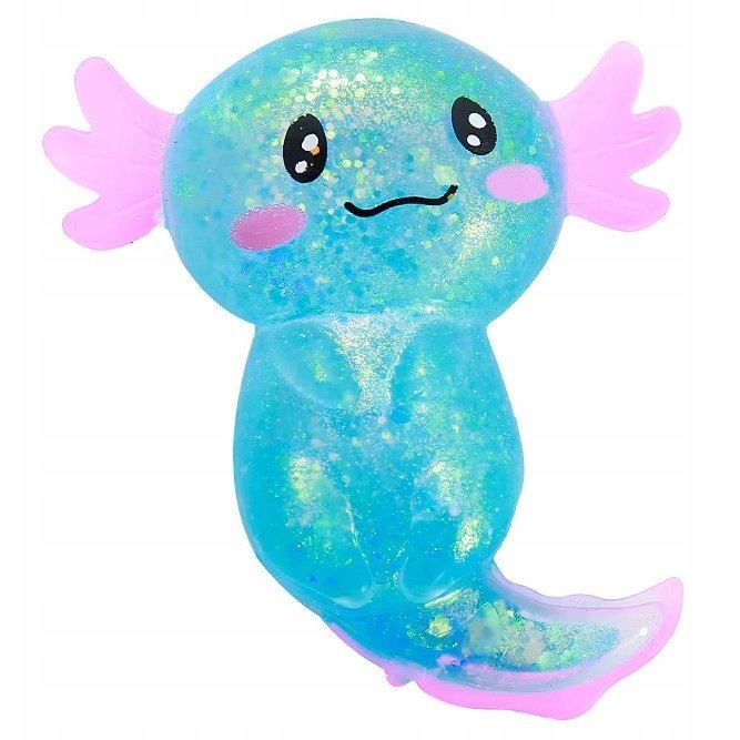 GNIOTEK BROKATOWY antystresowy SENSORYCZNY uroczy uśmiechnięty AXOLOTL