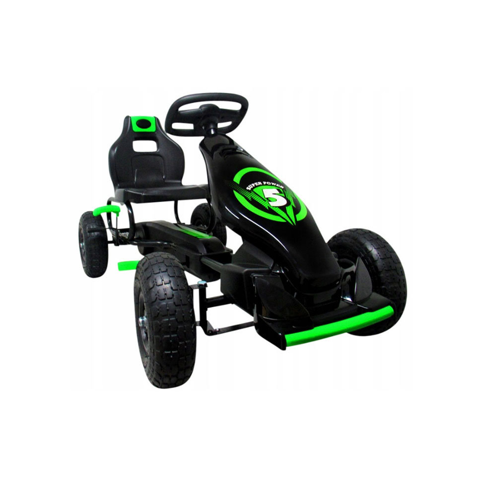 GOKART G8 ZIELONY, gokart dziecięcy, pompowane koła