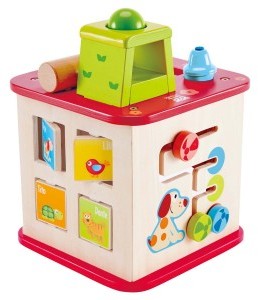 Hape DREWNIANA KOSTKA EDUKACYJNA 5w1 HP 1812