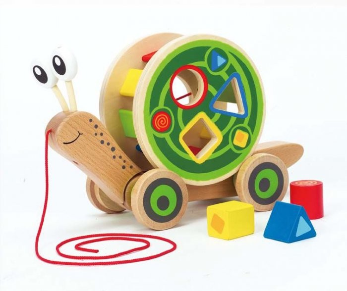 Hape Drewniany sorter do ciągnięcia Ślimak E0349