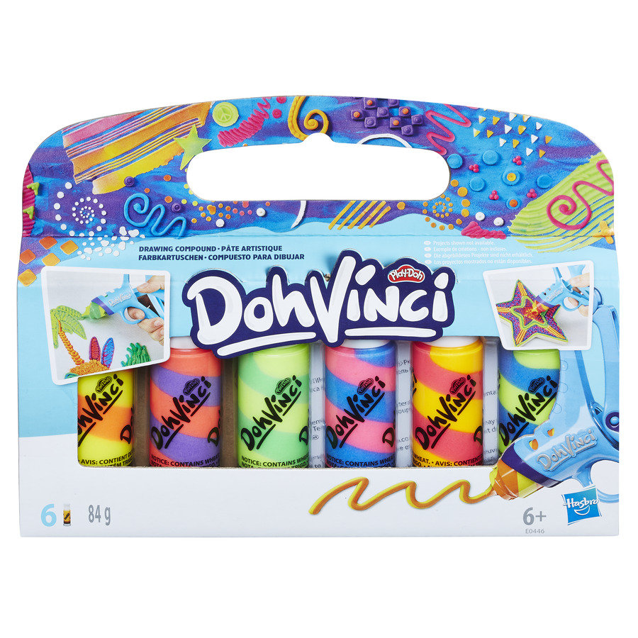Hasbro DohVinci, tuby uzupełniające, 6-pack brokatowe, E0340/E0480