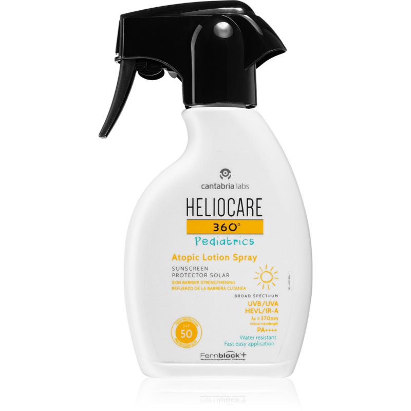 Heliocare Balsam do opalania dla dzieci w sprayu do skóry wrażliwej i atopowej SPF 50 360° Atopic Lotion Spra