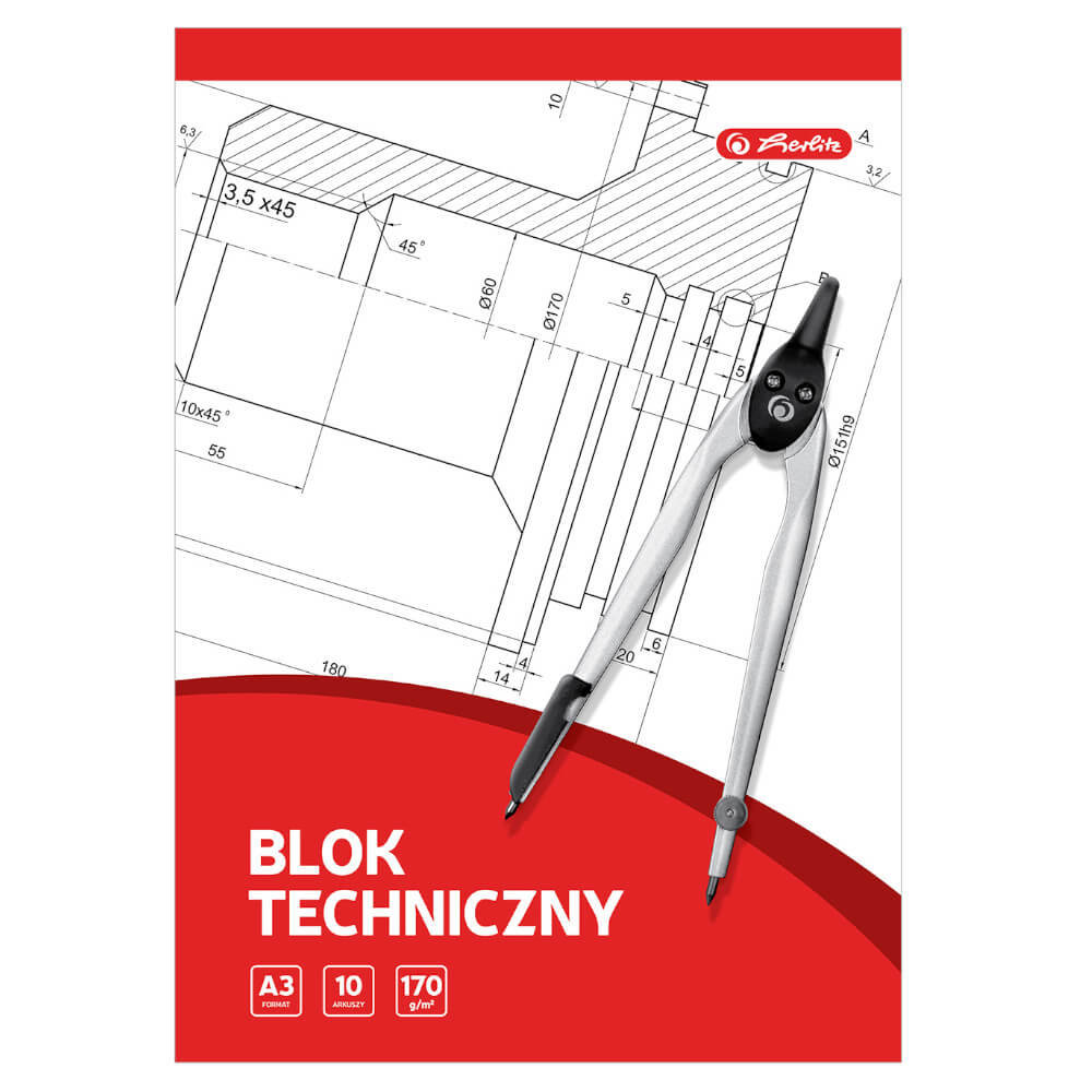 Herlitz Blok Techniczny A3/10 Kartek Herlitz 170g 9583634