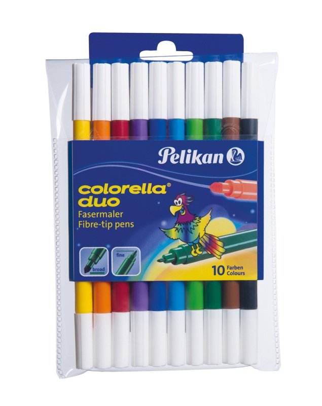 Herlitz Sp. z o.o. Pelikan, Colorella Duo, Flamastry dwustronne, 10 kolorów