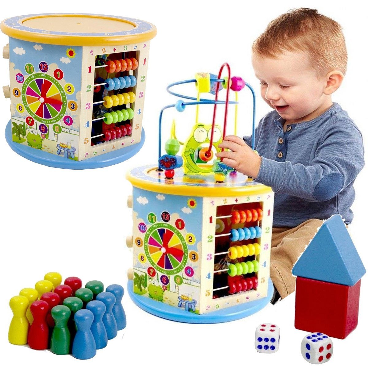 HH Poland Drewniana skrzyneczka edukacyjna sorter kostka 8w1