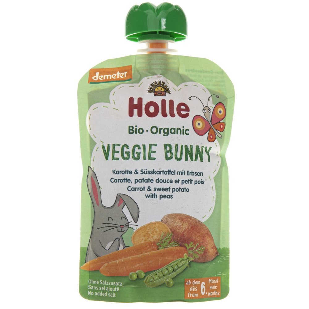 Holle Baby Mus warzywny Wegetariański Królik marchewka słodki ziemniak groszek - 100 g L061