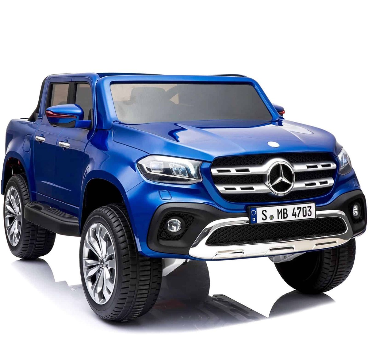 Import SUPER-TOYS MERCEDES X LICENCJA 4X4 2x12V PANEL MP4 MIĘKKIE KOŁA EVA MIĘKKIE SIEDZENIE LAKIER POLEROWANY FUNKCJA BUJANIA FULL OPC XMX-606-LAKIER-NIEBIESKI