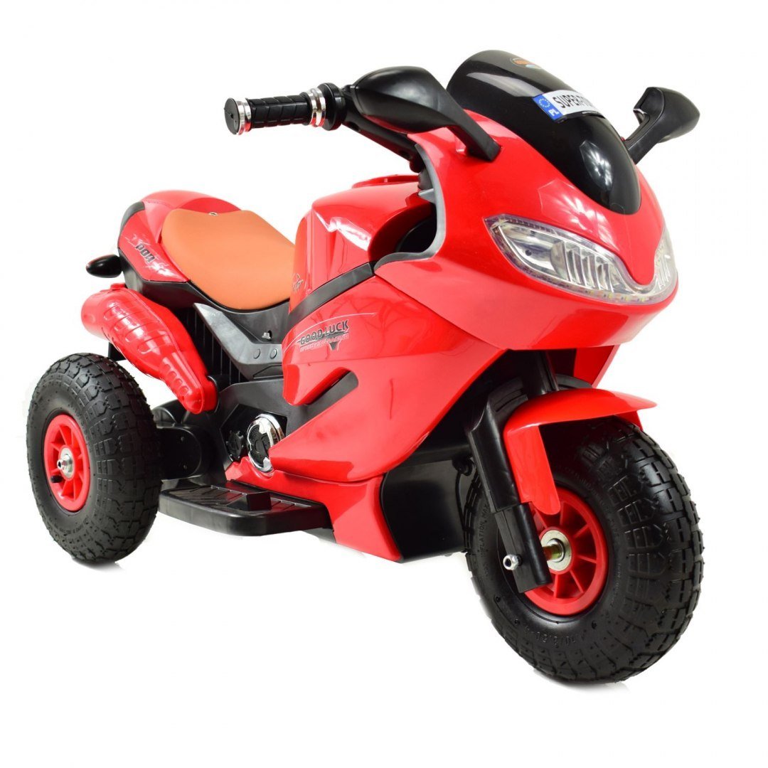 Import SUPER-TOYS SUPER ŚCIGACZ MOTOR SPORT POMPOWANE KOŁA PILOT IMITACJA WYDECHU MIĘKKIE SIEDZENIE/HZBB1188  HZBB-1188-CZERWONY