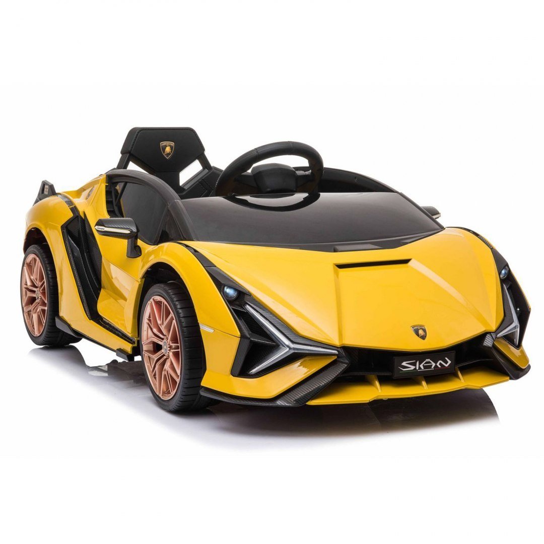 Import SUPER-TOYS SUPER-TOYS ORYGINALNE LAMBORGHINI SIAN MIĘKKIE KOŁA MIĘKKIE SIEDZENIE 4x4 FUNKCJA BUJANIA FULL OPCJA QLS6388  QLS-6388-ŻÓŁTY