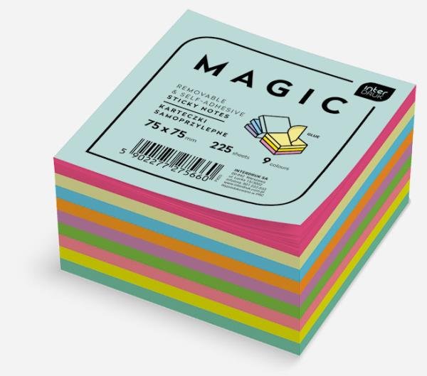 Interdruk Karteczki samoprzylepne Magic Cube 75x75mm 9 kolorów Interduk 725738