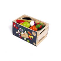 Janod Drewniana Skrzynka z Warzywami i Owocami Green Market 22 Elementy 3 - 8 Lat,
