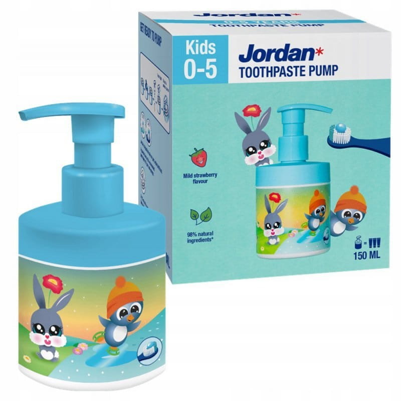 Jordan Kids pasta do zębów dla dzieci z pompką 0-5 lat, 150ml