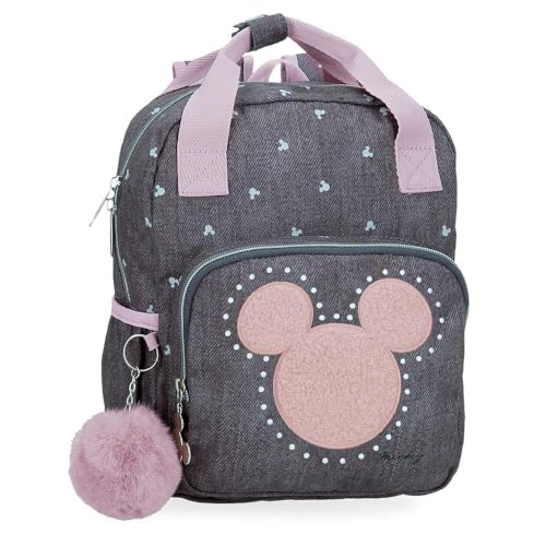 Joumma Disney Mickey Studs Plecak szkolny Czarny 23x28x10 cms 6,44L Poliester, czarny, plecak szkolny