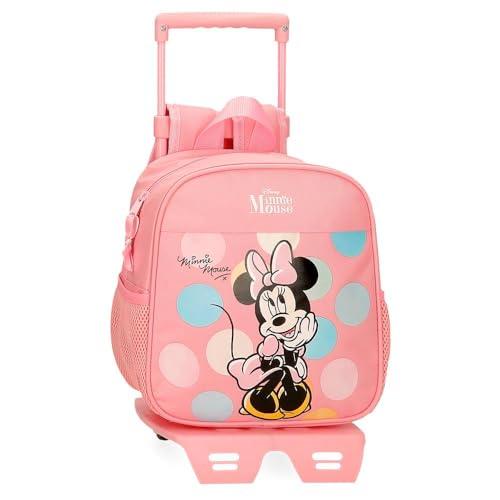 Joumma Disney Minnie Coquette Plecak przedszkolny z wózkiem Różowy 23x25x10 cm Poliester 5,25 l, Różowy kolor, Talla única, Plecak przedszkolny z wózkiem