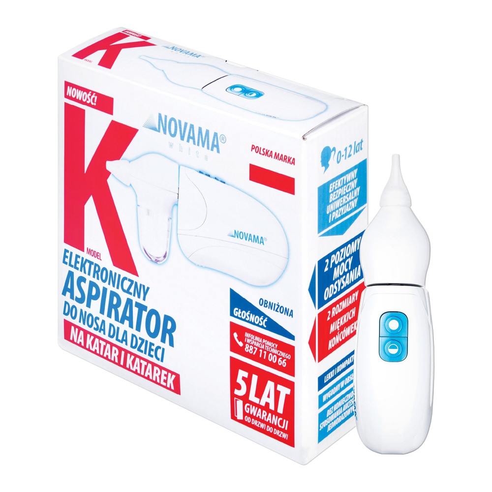 Katarek NOVAMA White NOVAMA WHITE K Aspirator elektryczny do nosa na katar i